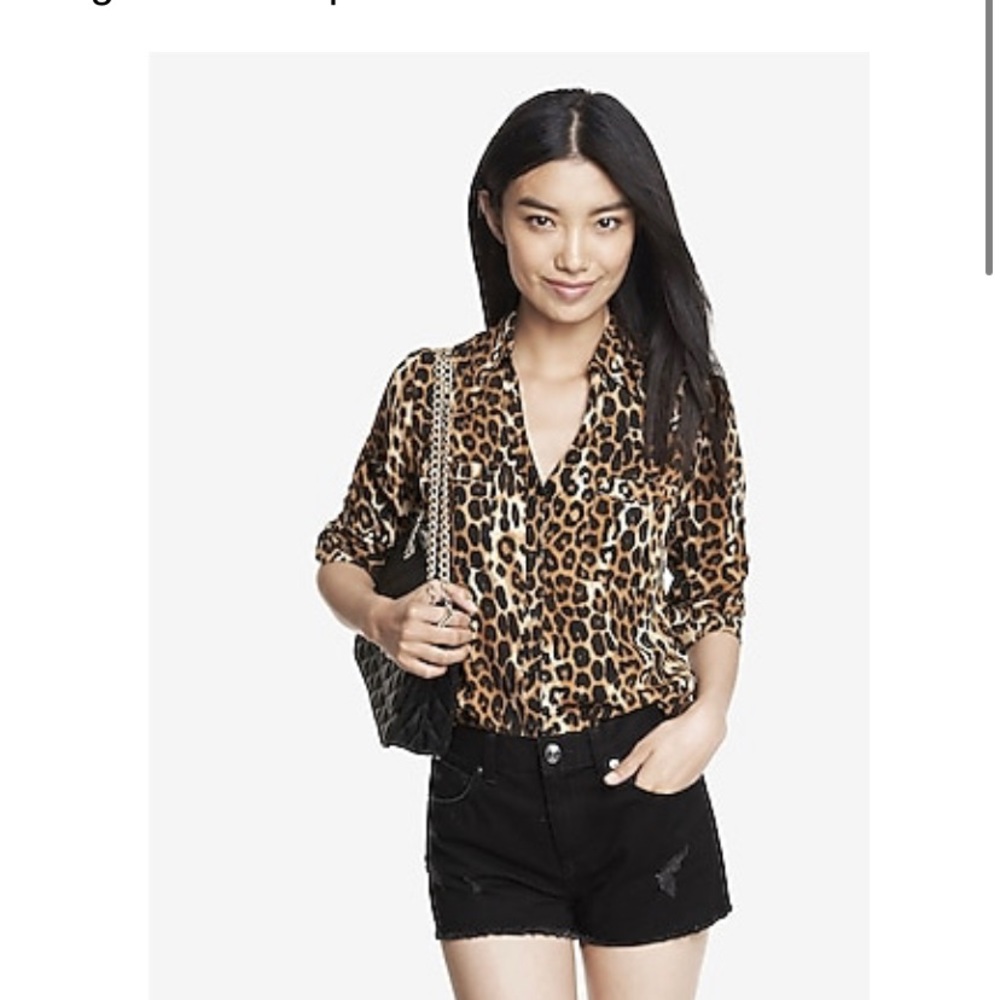 Leopard Print Button Down Shirt